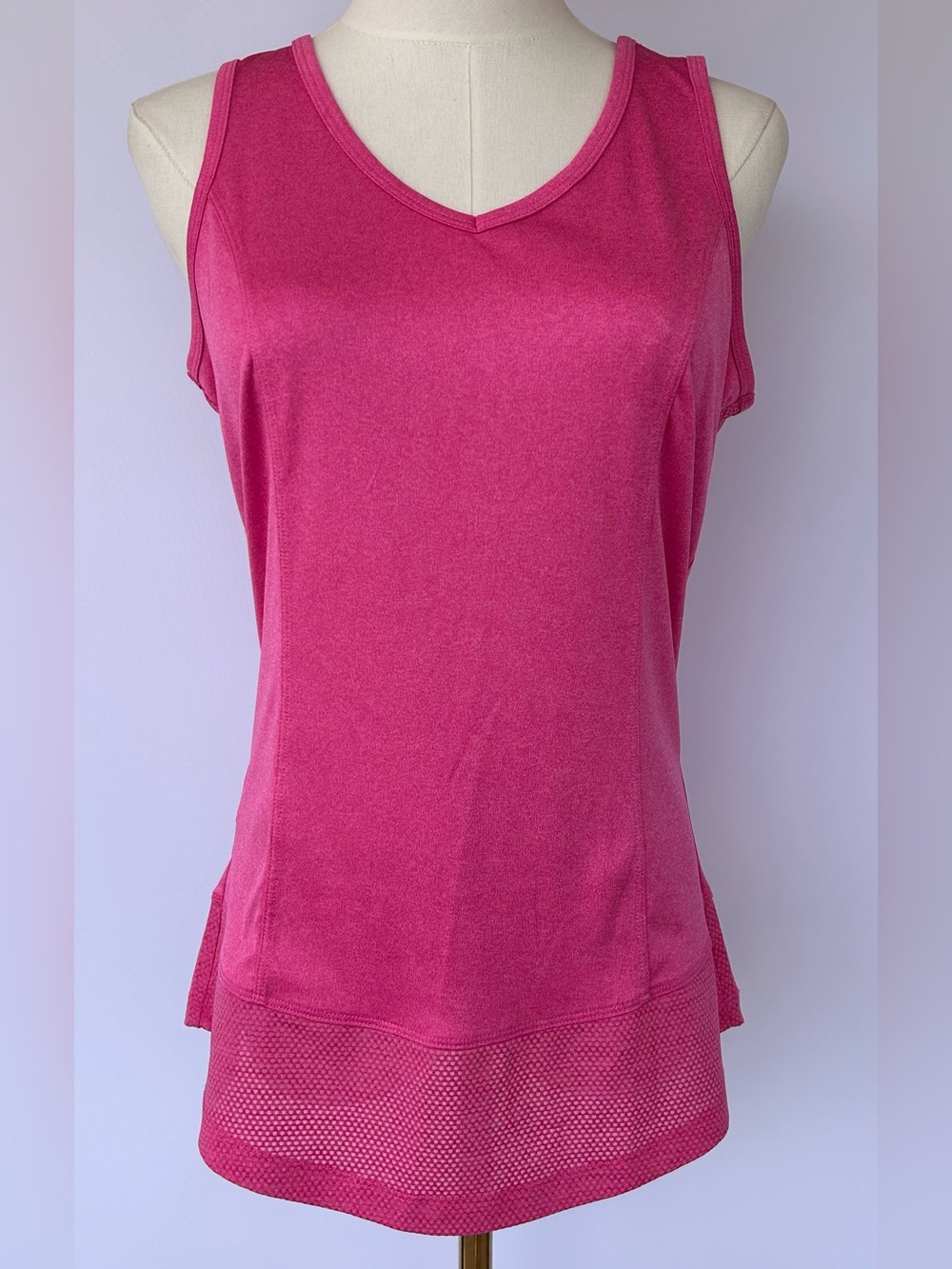 PGA Tour Women’s Solid Golf Tank with Mesh Panel Pink Size Small